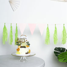 Pre Tied Apple Green Tassel Garland with Strings Hanging Fringe Party Streamer Backdrop Décor 12 Pack