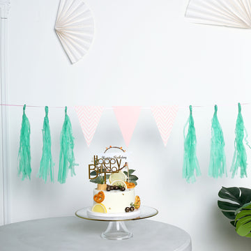 Teal Tissue Paper Tassel Garland - Sprinkle Cheerful Colors and Joyful Fervor into Your Decorations