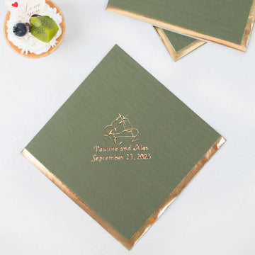 Add Elegance to Your Event with Personalized Gold Foil Edge 2 Ply Soft Paper Napkins
