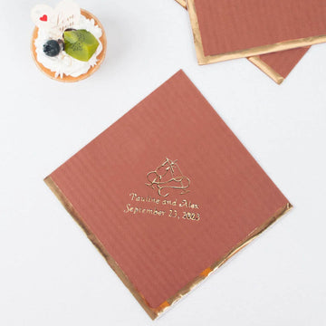 Enhance Your Event with Personalized Gold Foil Edge Cocktail Beverage Napkins