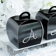 Personalized Tote Favor Gift Boxes With Diamond Monogram 100 Pack 3.5 Inch x 3 Inch