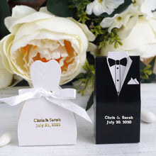 Personalized Wedding Dress Shaped Favor Gift Boxes 100 Pack