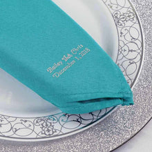 Personalized Cloth Dinner Polyester Napkins with Small Emblem 50 Pack#whtbkgd