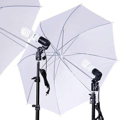 Photography lighting umbrella kit with adjustable stands