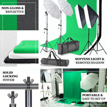 Muslin Chromakey Backgrounds 1200 W White Umbrella Continuous Lighting With Soft Box Reflectors Photo Video Studio Kit