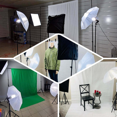 Photography studio setup with lighting and backdrops for product shoots.