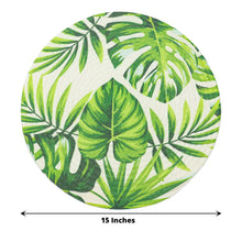 Woven Cotton Placemats 15 Inch With Tropical Leaf Design 4 Pack