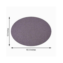 6 Pack Non Slip Decorative Oval Charcoal Gray Sparkle Placemats