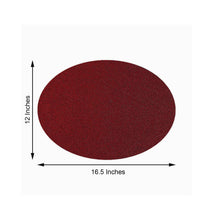 6 Pack of Burgundy Glitter Placemats Oval Non Slip 