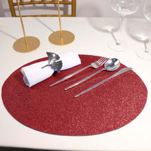 6 Pack of Non Slip Decorative Placemats Oval Burgundy with Glitter