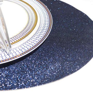 Enhance Your Event Decor with Navy Blue Sparkle Placemats