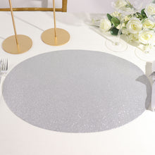 6 Pack Glittery Silver Oval Placemats Non Slip Table Mat