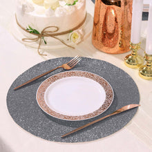 6 Pack Non Slip Charcoal Gray Decorative Round Placemats