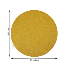 6 Pack Non Slip Round Gold Sparkle Placemats for Decorative Table Mat