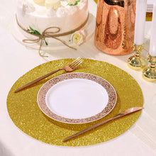 6 Pack Round Gold Glitter Placemats Decorative Non Slip Table Mats