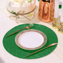 6 Pack Round Green Sparkle Table Mats Non Slip Glitter Placemats 