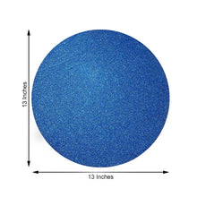 6 Pack Glittery Round Table Mat in Royal Blue with Non Slip Sparkle 