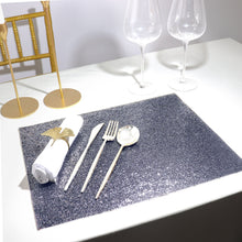 6 Pack Glitter Table Mats Decorative and Non Slip Charcoal Gray
