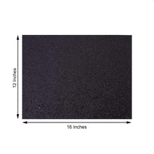 6 Pack Non Slip Rectangle Placemats in Black Sparkle