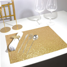 6 Pack Non Slip Glitter Rectangle Placemats Champagne 