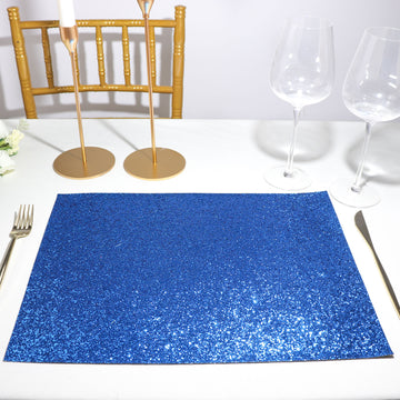 Add Sparkle and Elegance to Your Table with Royal Blue Sparkle Placemats