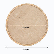 4 Pack 15 Inch Natural Braided Rim Round Rustic Braided Jute Placemats