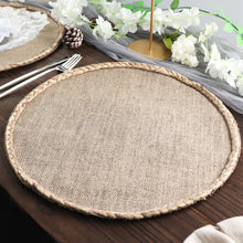 Braided Rim Round Rustic Braided Jute Placemats Natural 4 Pack 15 Inch
