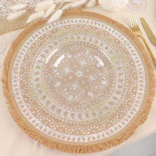 Natural & White Round Placemats In Jute 15 Inch 