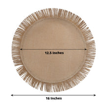4 Pack | 16inch Natural Jute Boho Chic Fringe Edge Table Placemats