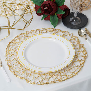Create a Memorable Table Setting with Gold Metallic String Placemats
