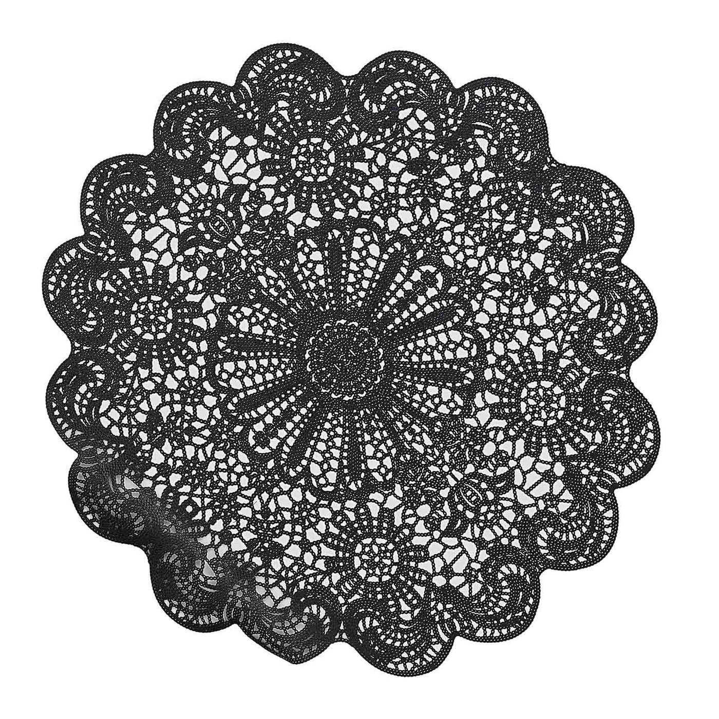 6-Pack Black Vintage Floral Lace Placemats | eFavormart.com