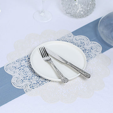 Add Elegance to Your Table with White Vintage Floral Lace Placemats