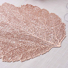 Non-Slip Vinyl Fall Leaf Placemats In 18 Inch Blush Rose Gold#whtbkgd