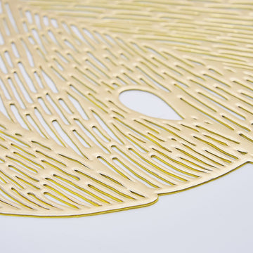 Versatile and Regal Gold Monstera Leaf Placemats