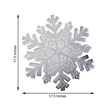 6 Pack | 18inch Silver Metallic Snowflake Vinyl Placemats, Non-Slip Winter Wonderland Table Mats