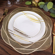 Metallic Gold Round Placemats With Rose Flowers 15 Inch