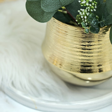 Enhance Your Home Décor with Metallic Gold Brushed Planter Pots