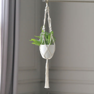 Add Charm and Elegance to Your Home with Ivory Macrame Hanging Planters