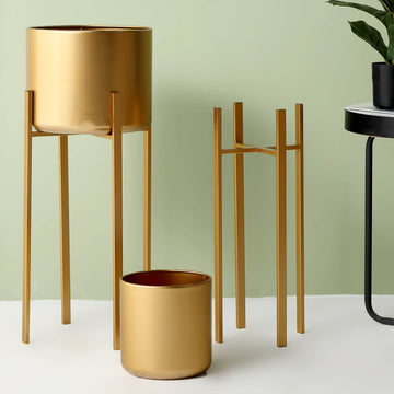 Create a Stylish Statement with Modern Gold Metal Flower Pots