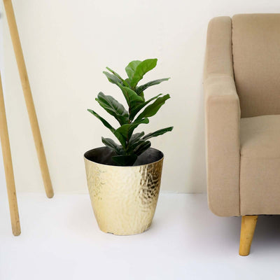 tall gold indoor planter 11" Gold Hammered Large Indoor Plant Pot