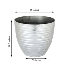 Textured Silver Metallic 12 Inch Indoor Pot