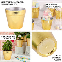 Gold Plastic Planters 3 Inch Flower Pots