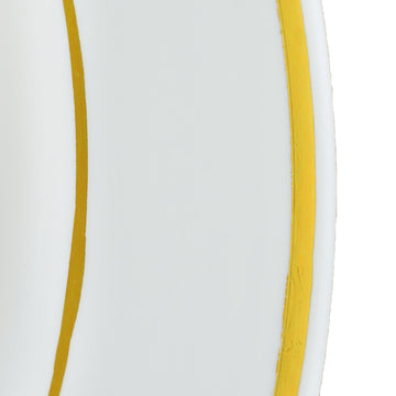 Elegant White Gold Rimmed Plastic Bowls for Stylish Events