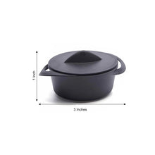 Disposable Mini Cooking Pot 6 Pack 3 oz In Black Plastic Bowls