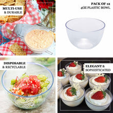 Mini Clear Plastic 4 oz Snack Bowls 12 Pack Disposable