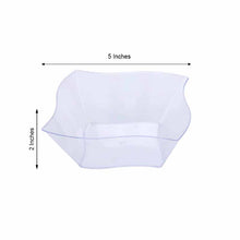 12 Pack | 16oz Clear Wave Design Square Plastic Bowls, Disposable Serving Bowls