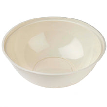 Set Of 4 Large 128 oz Round Plastic Salad Bowls In Ivory Disposable#whtbkgd