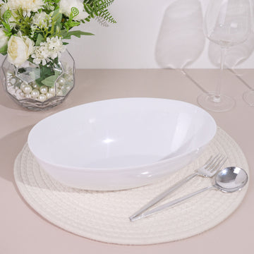 Elevate Your Event with White Large Oval Plastic Salad Bowls
