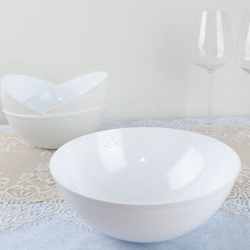 Elegant White Plastic Salad Bowls for Stylish Events