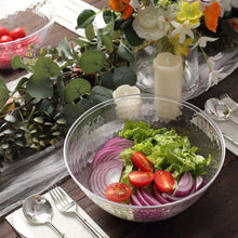 Hammered Design Clear Hard Plastic 64 oz Salad Bowls 4 Pack Disposable